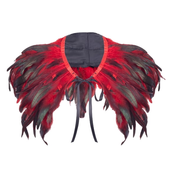 Ywmsfl Elegant Feather Shawl Wrap for Women with Adjustable Ties Perfect for Halloween Costumes and Special Event