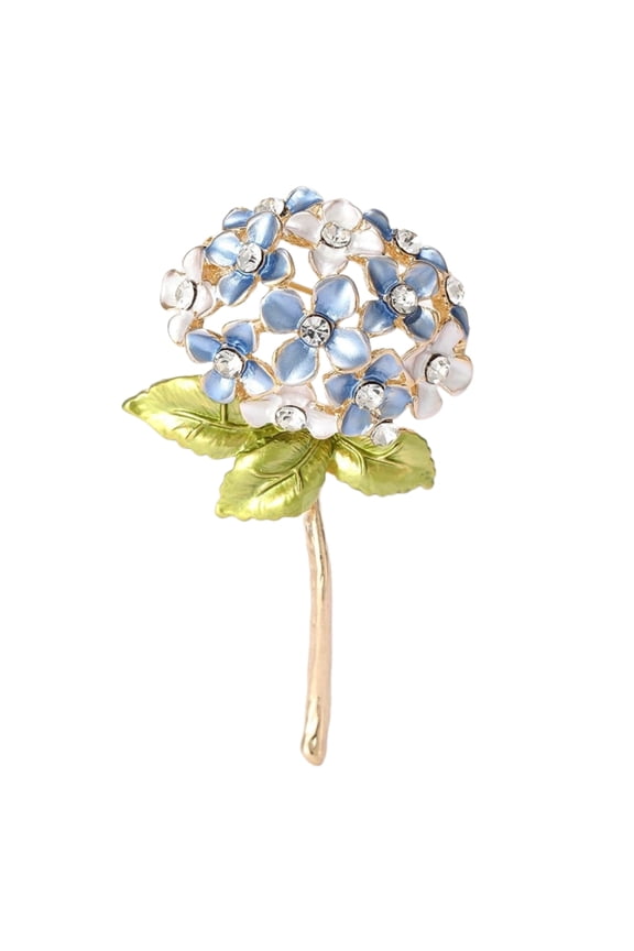 Elegant Hydrangea Brooch In White Tones Unique Lapel Pin For Fashionable Women