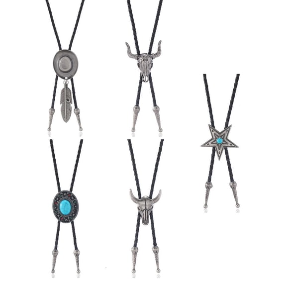 Ywmsfl Elegant Tie with Horn Pendant Carved Necktie Western Necklace Cool Tie Western Western Costume