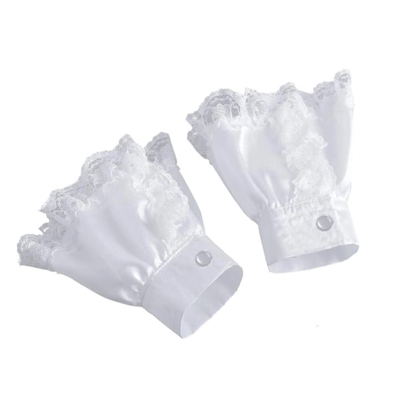 Ywmsfl Colonial Tiered Ruffle Lace Jabot Detachable Collar and Cuffs Set Pirate Costume Accessory Victorian Colonial Costume