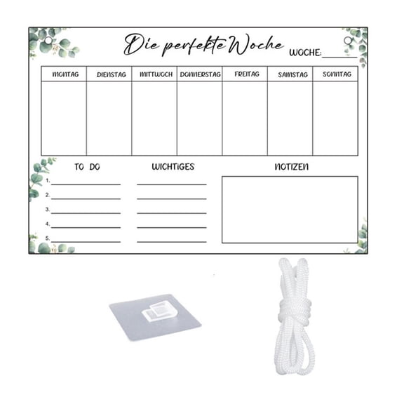 Ywmsfl Erasable Clear Acrylic Weekly Planner Calendar Memos Board Wall Mounted Message Board For Daily Planning 11.81x7.87Inch