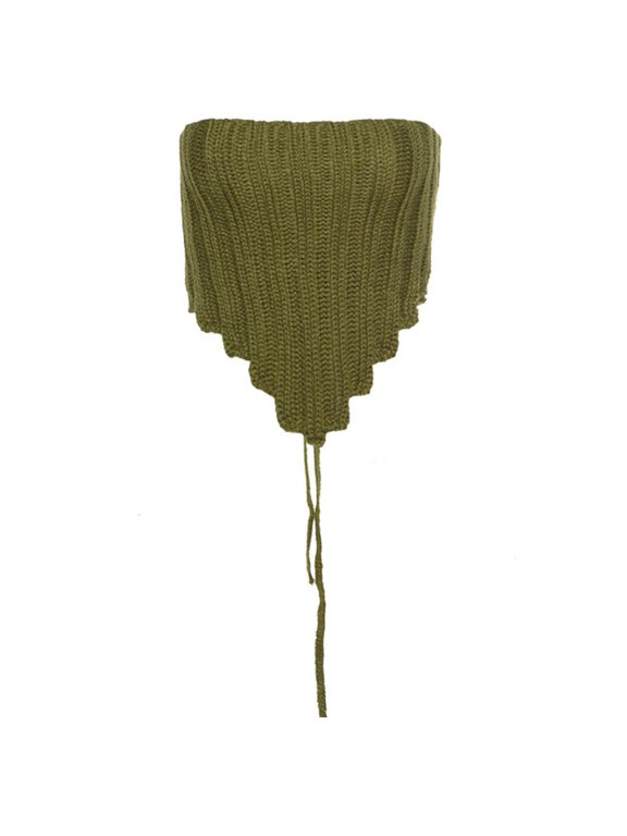 Backless Knit Vest Sleeveless Strapless Streetwear Knitted Candy Color Open-back Fashion Wear