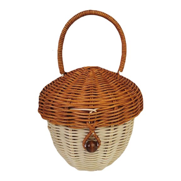 Ywmsfl Fashionable Handwoven Pinecone Basket Water Resistant For Market Trip Or Storage