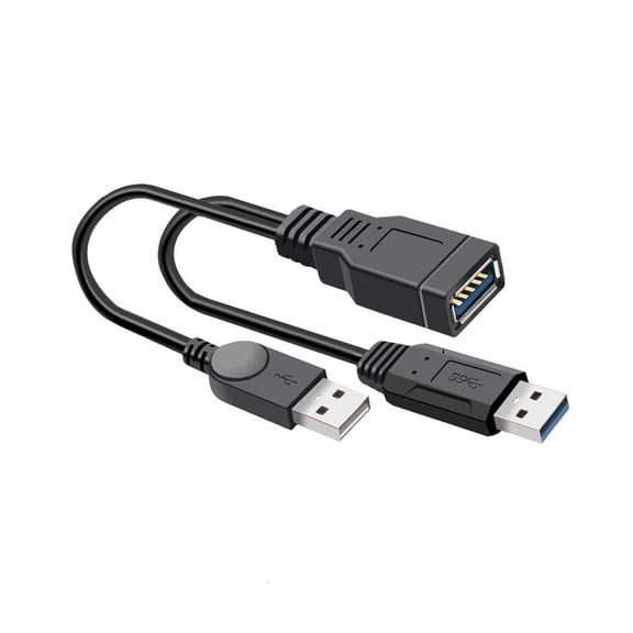 Ywmsfl Fast USB3.0 Y Cable Featuring Two USB2.0 Port PVC and Metal Texture for External Devices Requiring Extra Power Supply