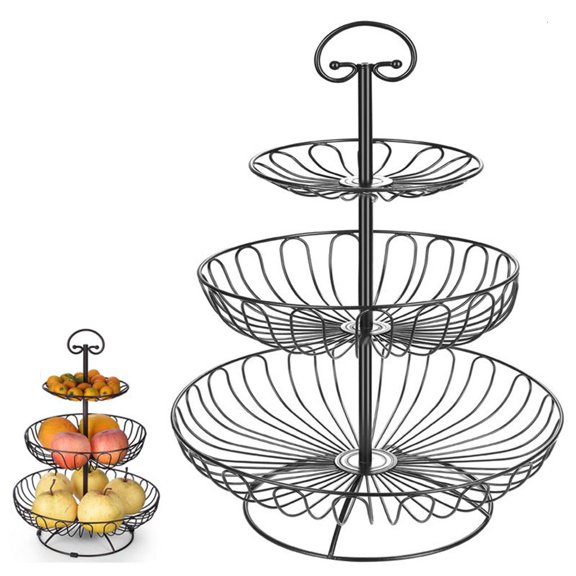 Ywmsfl Fruit Bowls Wrought Iron Fruit Basket Large Fruit Stand Holders for Kitchen Counter and Dining Table Organizers