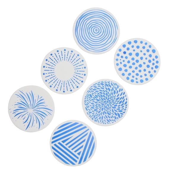 Ywmsfl Heatproof Silicone Coasters 9.6cm Round Printed Pattern Cup Mat Heat Insulated Drink Pad for Home Use Table Protectors