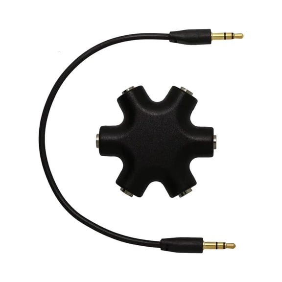 Ywmsfl High Fidelities 5 Way Headphone Splitter 3.5mm Auxes Port Expander For Music Sharing