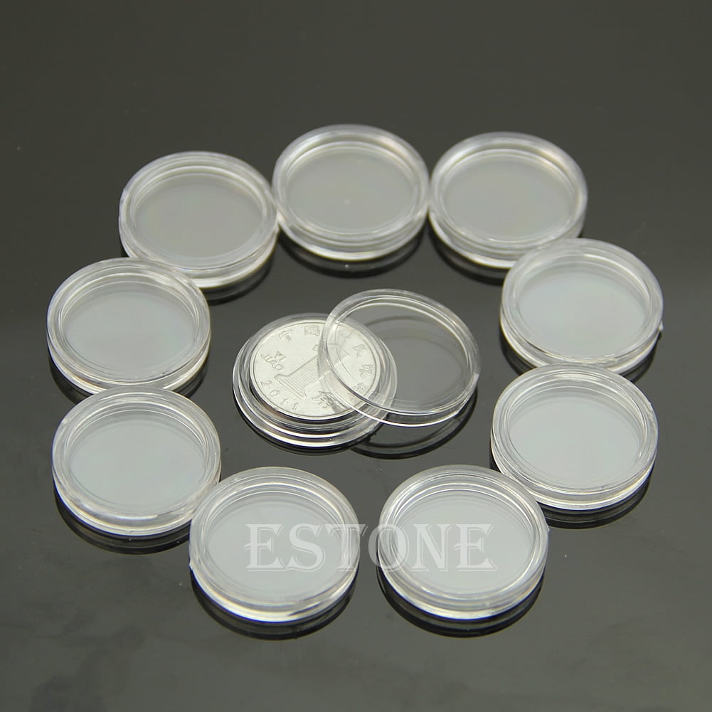 Ywmsfl Hot 10pcs 20mm Clear Round Cases Coin Storage Capsules Holder ...