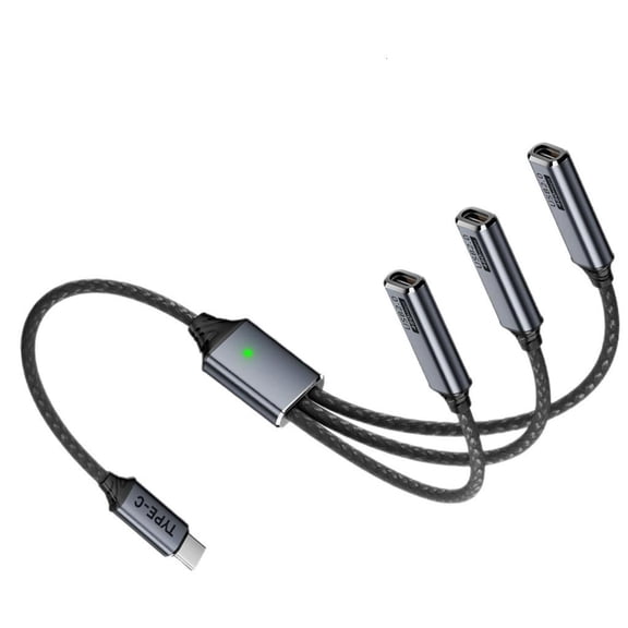 Ywmsfl Insert & Play USB C to 3 Port Splitter Cable for Easily Charging Device Syncing