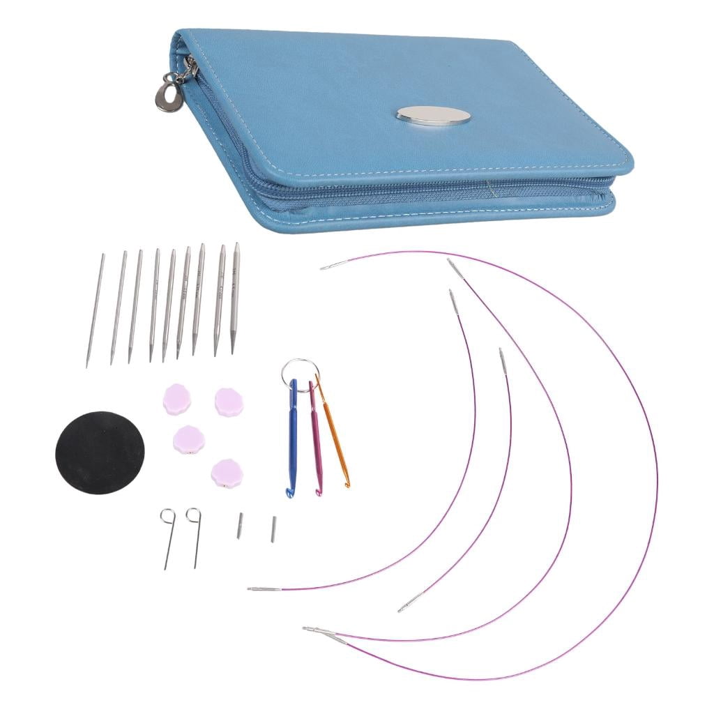 Ywmsfl 2.2mm-4.5mm Interchangeable Circular Knitting Needle Set with Case and Accessories Circular Knitting Pin