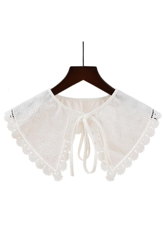 Embroidery Flower Faux Collar Neck Shawl for Women Various Outfit Detachable False Collar for Daily and Formal Dresses