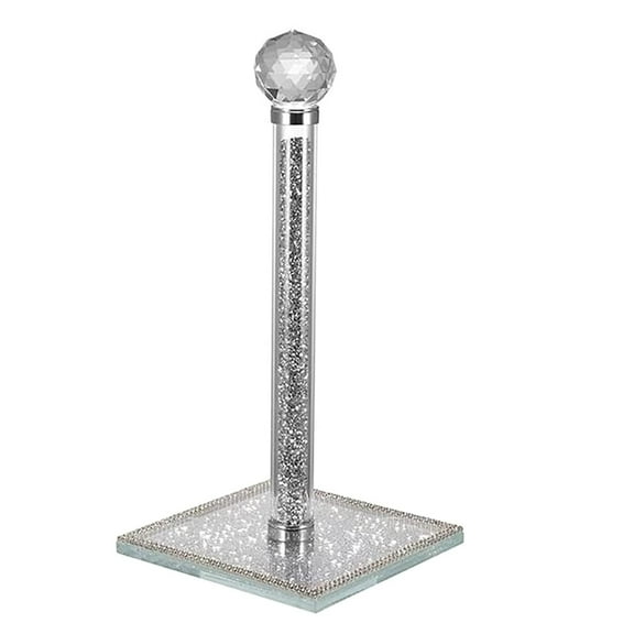Ywmsfl Kitchen Paper Dispenser Stand Countertop Paper Towel Holder Silver Crystal Napkin Holder for Standard Size Paper Towel