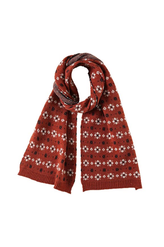 Knitted Long Scarf Flower Pattern Soft Shawl Blanket Wrap for Female Ladies Fall Winter Outdoor Activitities