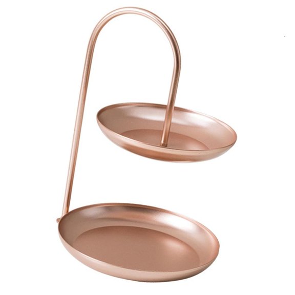 Ywmsfl Multifuntional Iron Art Fruit Holder Double Layer Designs Fruit Basket for Various Fruit Arrangement Metal Construction