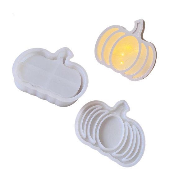 Ywmsfl Multipurpose Pumpkins Shaped Silicone Mold Themed Silicone For Resin Craft Night Light Pumpkin Silicone Mold for Resin , Fall Festival Baking Tool with Hollow Design Night Light Decoration