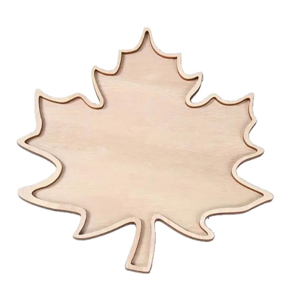 Ywmsfl Natural Wood Holiday Serving Platter Maples Design with Grooves for Snacks Dessert Christmas Party Tableware
