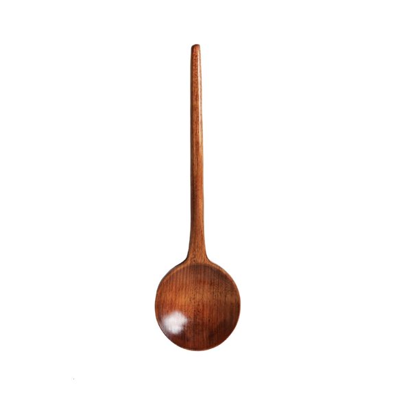 Ywmsfl Natural Wooden Soup Spoon With Extended Handle For Daily Use Japanese Themed Dining Tableware