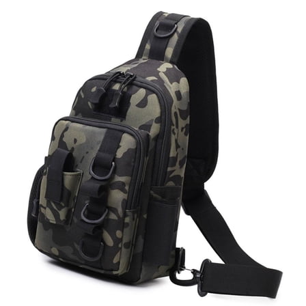 Ywmsfl Outdoor Fishing Shoulder Bag Fishing Slings Pack Chest Bag Fishing Tackle Storage Bag for Fishing, Hiking, Hunting