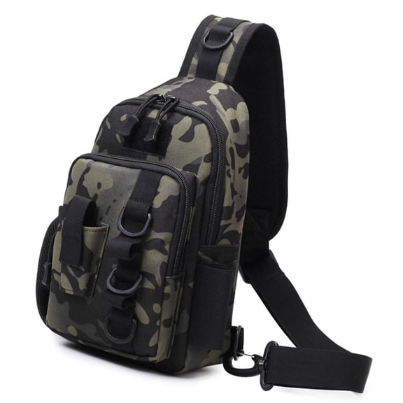 Ywmsfl Outdoor Fishing Shoulder Bag Fishing Slings Pack Chest Bag Fishing Tackle Storage Bag for Fishing, Hiking, Hunting