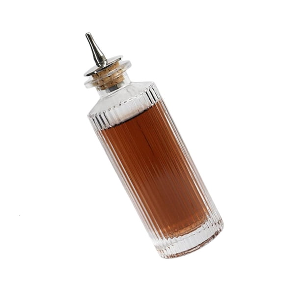 Ywmsfl Oval Striped 90ml Glass Liquor Bottle With Golden Cap Liquor Container Great For Wine Storage And Display