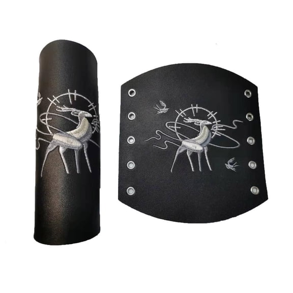 Ywmsfl Unisex Vintage Faux Leathers Punk Wristband Wide Bracer Arm Cuff, Arm Guard Handguard
