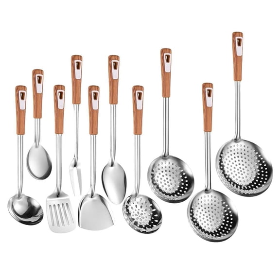 Ywmsfl Pack of 10 Cutlery 201Stainless Steel Kitchen Tool Kitchen Utensils Cooking Utensils Suitable for Cooking People Present