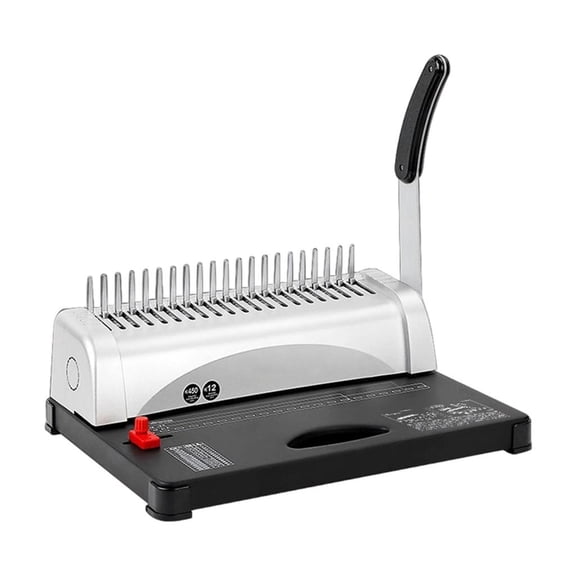 Ywmsfl Comb Binding Machine with Easy Grips Handle and 21 Holes for Reduced Fatigue in Frequent Binding Tasks Featuring