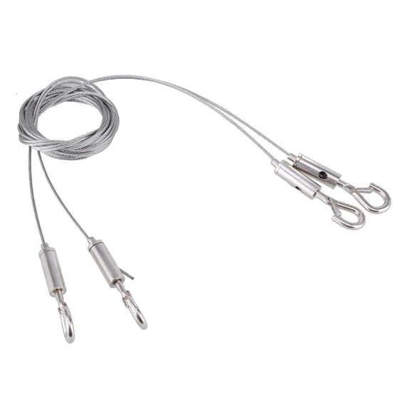 Ywmsfl Picture and Frame Hanging Set 2m Sturdy Stainless Steel Wire with Eyelets Adjustable Portable Photo Rope Hanger