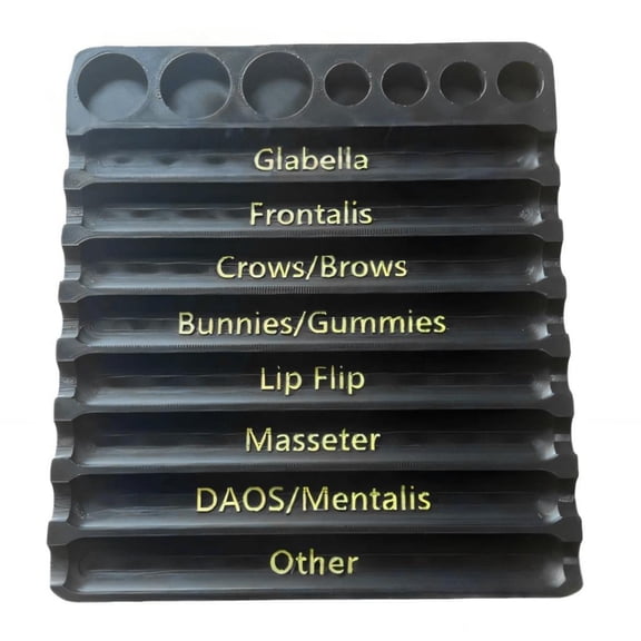 Ywmsfl Pills Storage Rack Easy Access Syringes Tray with 8 Slots Label for Aestheticians and Nurses