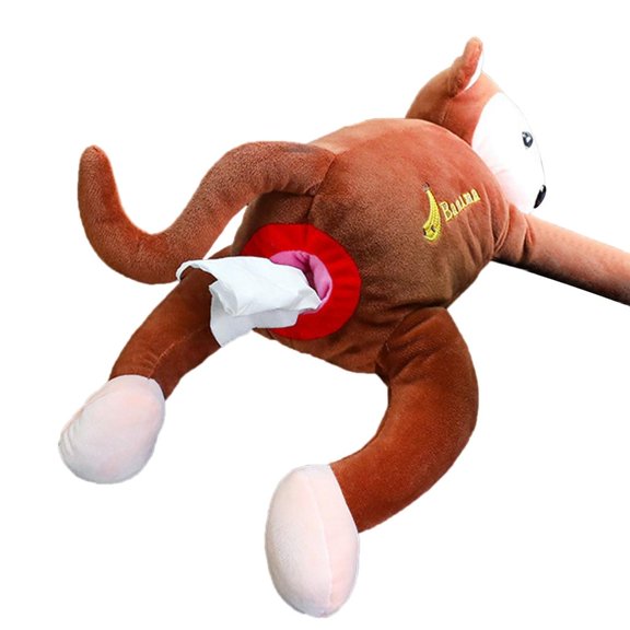 Ywmsfl Plush Monkey Hanging Tissue Boxes Napkin Tissue Paper Boxes Holder for Car Home Garden Kitchen Storage