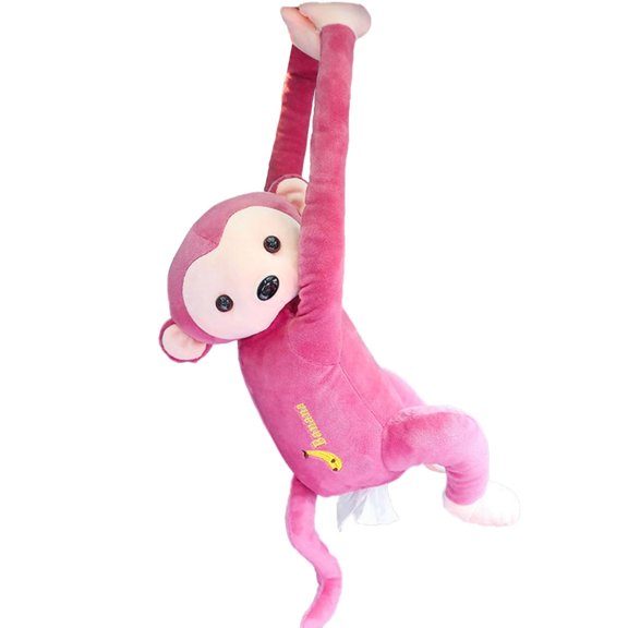Ywmsfl Plush Monkey Hanging Tissue Boxes Napkin Tissue Paper Boxes Holder for Car Home Garden Kitchen Storage