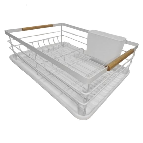 Ywmsfl Portable Sturdy Dish Drainer Rack Featuring Adjustable Compartments and Drip Pan for Efficient Countertop Drying