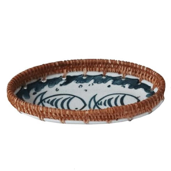 Ywmsfl Practical Tableware Unique Japanese Natural Rattan Plates Japanese Sushi Sashimi Plates Sushi Plate Japanese Plate