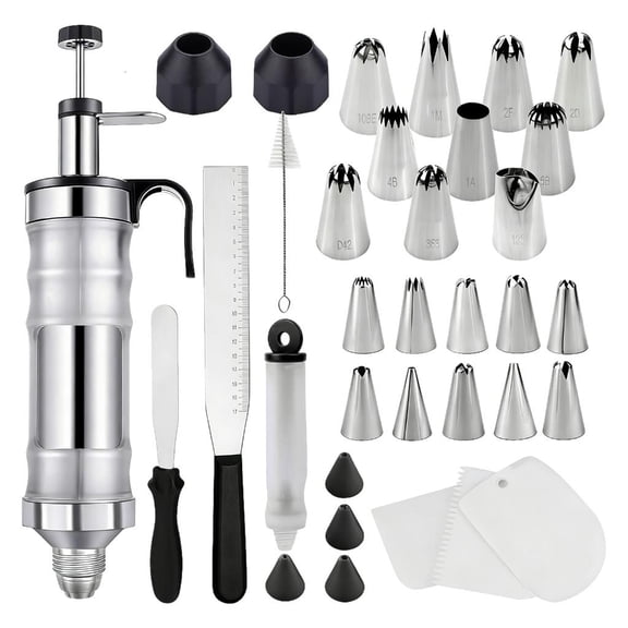Ywmsfl Professional Metal Cookie Frosts Decorating Set Includes 34Pieces Professional Cake Decorating Set For Home Bakers