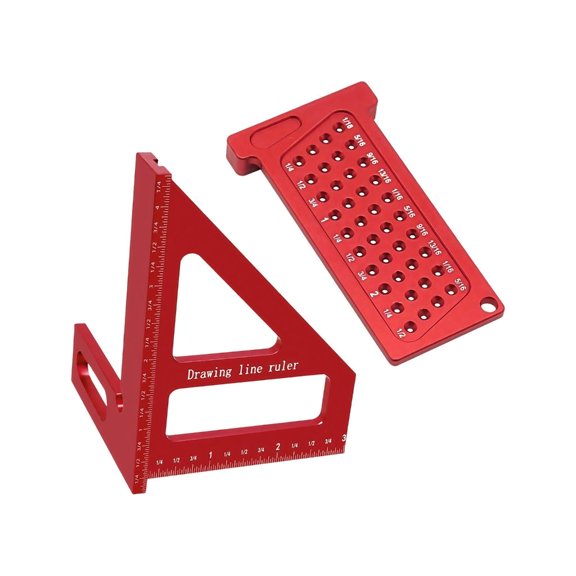 Ywmsfl Professional Woodworking Measuring T Hole Ruler Triangle Triangular Scale Tool Set for Carpenters and Handcraft Projects