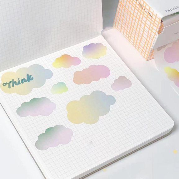 Ywmsfl Pull Out Sticky Notes Pad for Writing 100 Sheets Note Paper Memo Pad Reminder on Journal Planner Book Fridges Calender