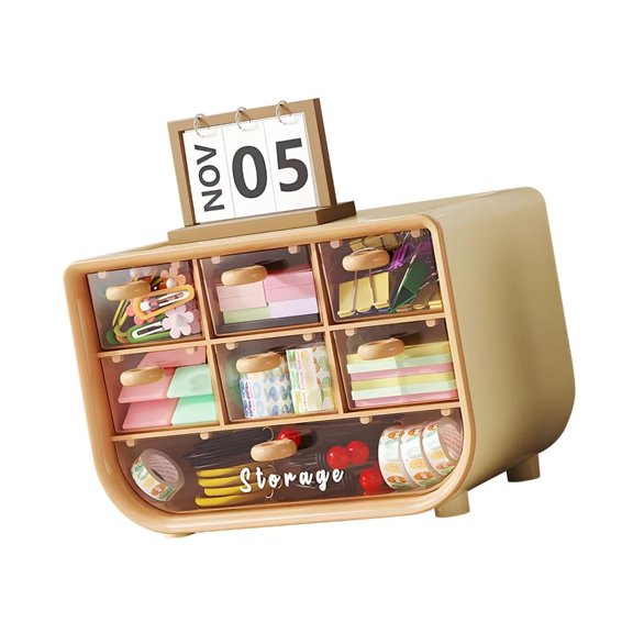 Ywmsfl Quiet Slide Polystyrene Drawer Box with 7 Compartments Ensuring Effortless Access to Writing Materials Materials Everywh