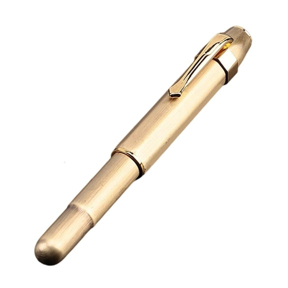 Ywmsfl Refillable Brass Fountain Pen Compact Retro Pocket Friendly Metal Construction Perfect for Journalists Writers Students