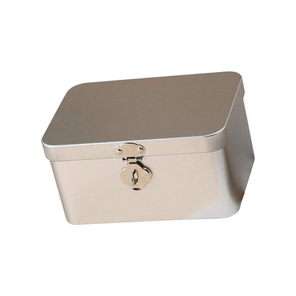 Ywmsfl Retro Locking Tin Box With Key for Secure Storage Home Office Desk Organization