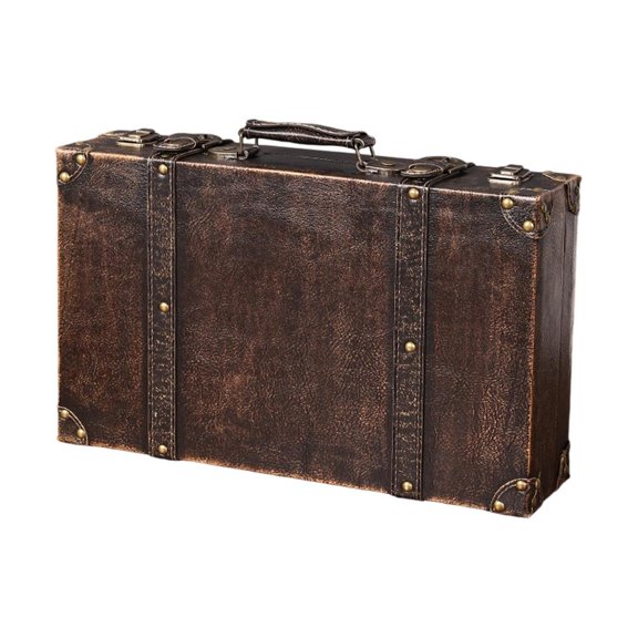 Ywmsfl Retro Styles Decorative Storage Trunk with Handle Wooden Cores Two Size Option for Display Storage and Movie Pro