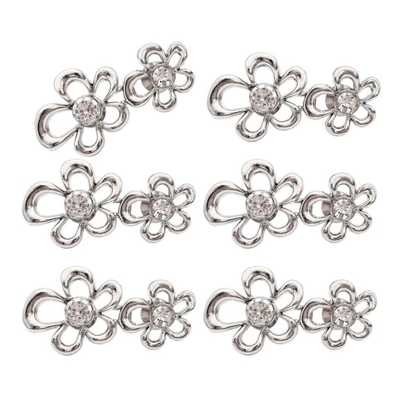 Ywmsfl Rhinestones Flower Waist Tightener Multipurpose Waist Cinching Clip For Various Fabrics Easy Clip Fasteners for Pants 6P