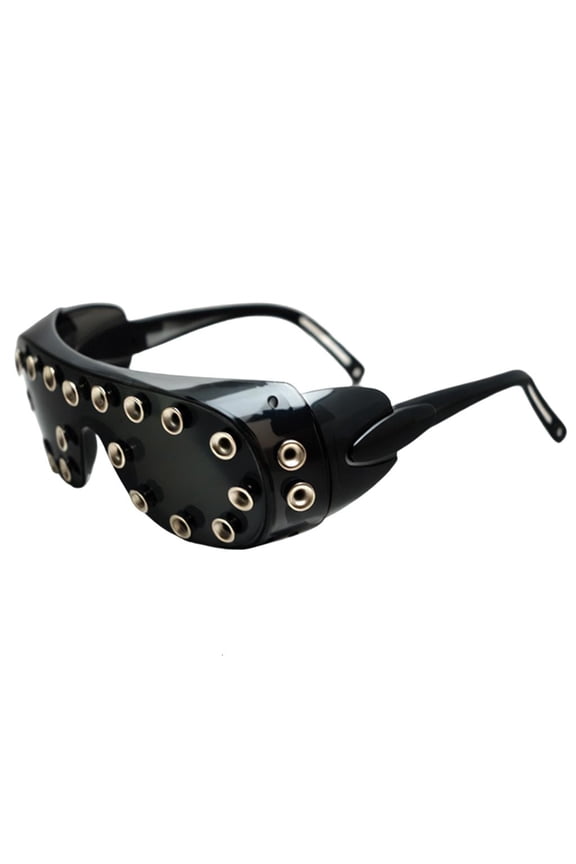Rivet Studded Sunglasses Impacts Punk Eyewears for Music Festival Halloweens Party Celebration Accessories