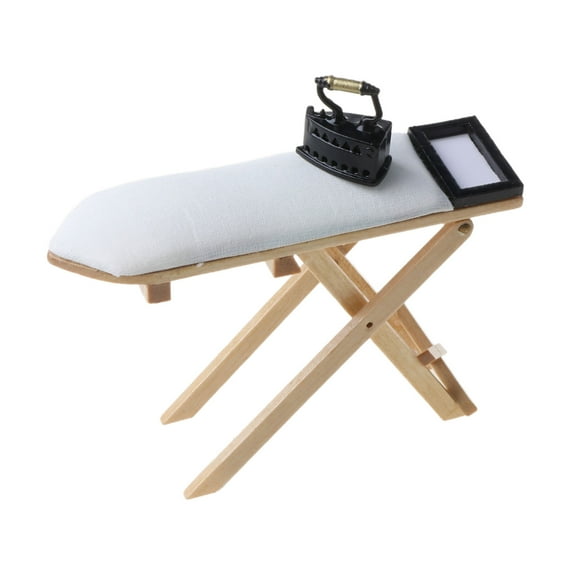Ywmsfl Scale 1: 12 Iron Ironing Board for House Furniture Miniature Bedroom Table