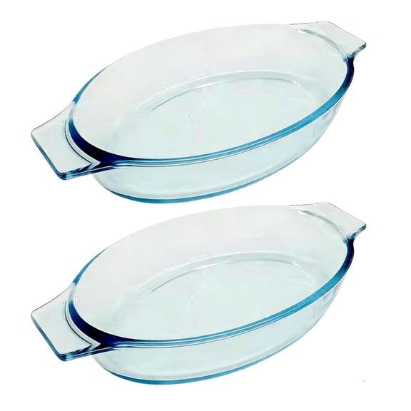 Ywmsfl Set Of 2 Small Elliptical Glass Bakeware Oven Microwave Safe For Desserts And Casseroles