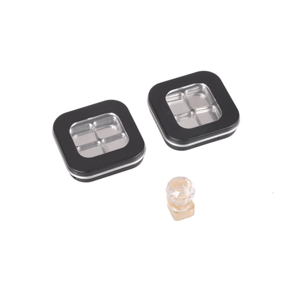 Ywmsfl Set of 2 Black Square Powder Small Holder Portable Design with Smooth Magnetic Opening Perfect for Makeup Organization