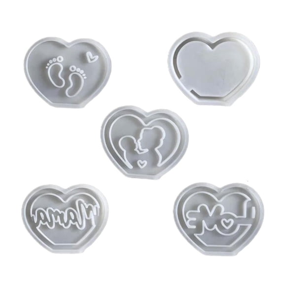 Ywmsfl Silicone Heart Base Mother's Day Silhouettes Plasters Casting for Home Decoration