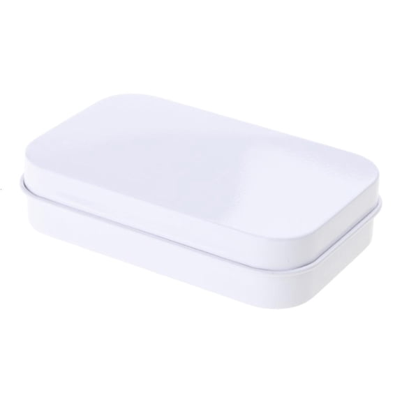 Ywmsfl Small Iron Storage Box with Lid Slide Cover Jewelry Container Rectangular Hinged Tins for Storing Money Coin Candy