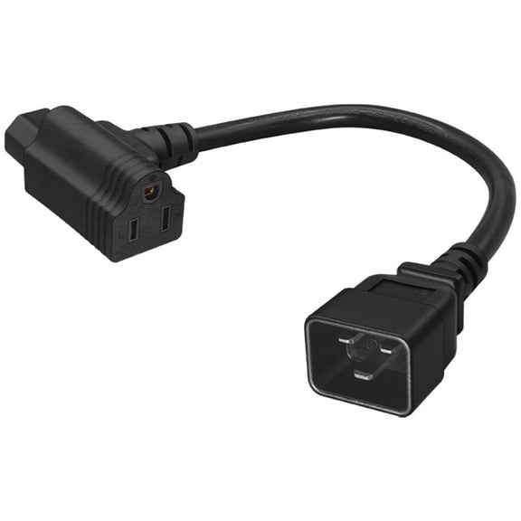 Ywmsfl Space Saving Double Device Power Cable C20 Input Plastic for C13 & 5-15R Port