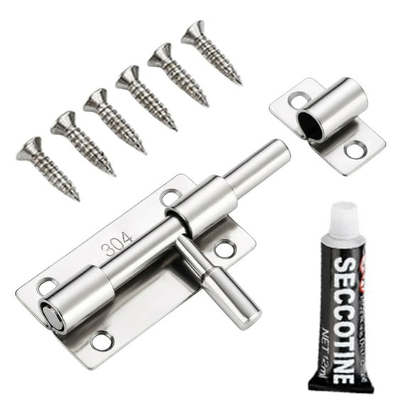 Ywmsfl Stainless Steel Door Lock Sliding Bolts Latches Hasp Hardware Door Safety Toilet Door Lock With Installation Accessories