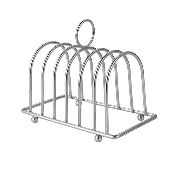 Ywmsfl Stainless Steel Toasts Bread Rack 6 Slices Bread Loaf Slices Holder Stand Bakeware grids Cooling Rack with Handle